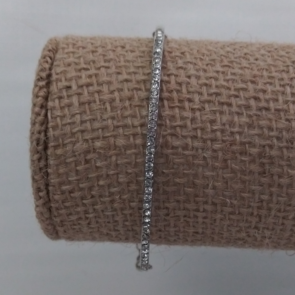 Sliver tone diamond bracelet